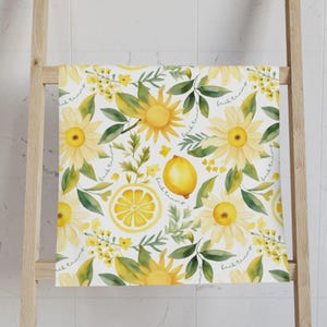 Subtle F*ck Trump Lemon Floral Kitchen Towel, FDT Tea Towel, Political Home Decor, Home Decor Humor, Sarcastic Liberal Gift, FDT Hand Towel