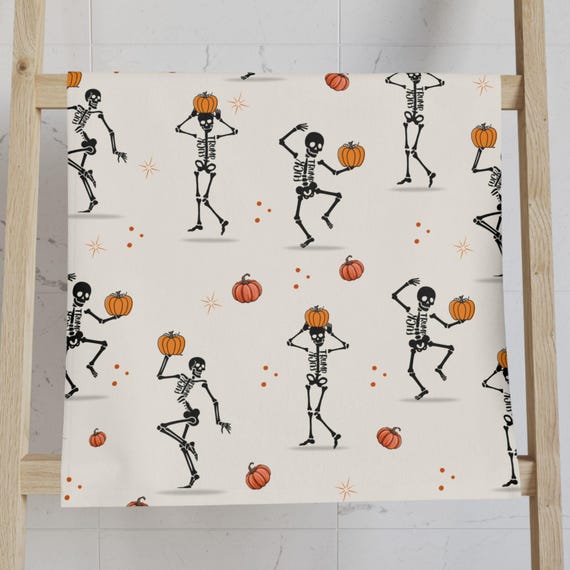 Subtle F*ck Trump Skeleton Hand Towel, Halloween Home Decor, Spooky Trump Towel, Housewarming Gift, Anti Trump, Trump Sucks,  FDT Hand Towel