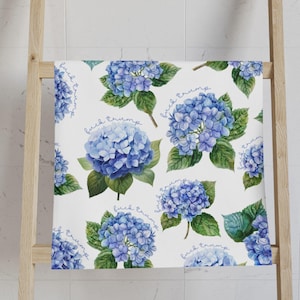 Subtle F*cK Trump Hydrangeas Hand Towel, Blue Hydrangeas Towel, Anti Trump Towel, Political Home Decor, Gardener Flower Gift, Subtle FDT