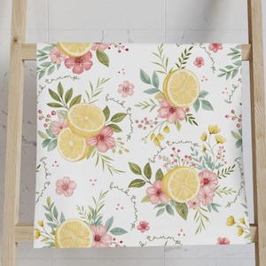 Subtle F*ck Trump Lemon Florals Hand Towel, FDT Tea Towel, Lemon Towel, Home Decor Humor, Liberal Gift, FDT Kitchen Towel, Flowers FDT Towel