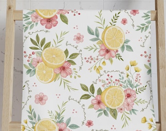 Subtle F*ck Trump Lemon Florals Hand Towel, FDT Tea Towel, Lemon Towel, Home Decor Humor, Liberal Gift, FDT Kitchen Towel, Flowers FDT Towel