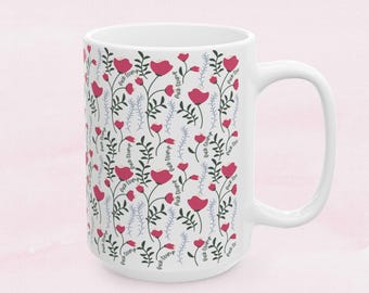 Subtle F*ck Trump Flower Mug, Floral Anti Trump Coffee Mug, FDT, Liberal Democrat Gift, Anti Maga Cup, Political Coffee Cup, Feminist Mug