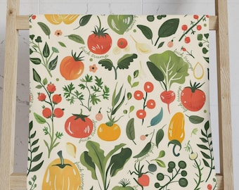 Subtle F*ck Trump Vegetable Hand Towel, Veggie Hand Towel, Housewarming Gift, Political Liberal Tea Towel, FDT Towel, Anti Trump Towel