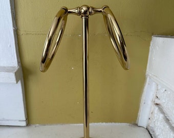 Freestanding Gold Metal Double Towel Rack