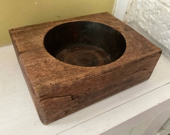 Danish Mod Wood Soap Candle Mold Catch All Mortar Dish Tray Wooden Unique