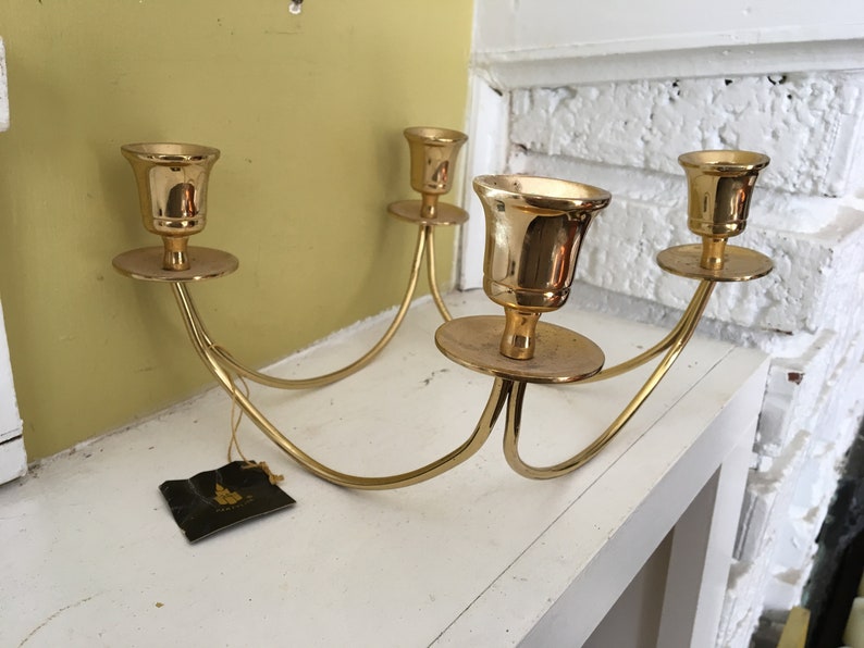 Partylite Quartet Brass Candle Holder / Holiday Decor Etsy