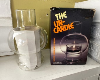 The Un-Candle by Corning Pyrex | New in Box New Old Stock | Floating Candle Holder Hurricane Glass | Retro Collectible Home Decor