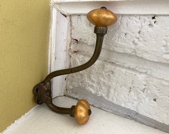 Brass Gold Subway Hook / Wall Hook / Coat Rack Hook / Brass Wall Decor / New Old Stock