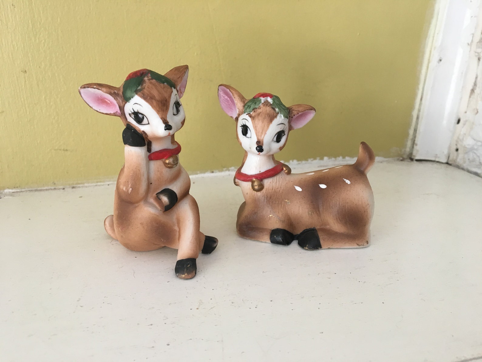Oh Deer... Vintage Ceramic Deer Figurines for Christmas. Etsy