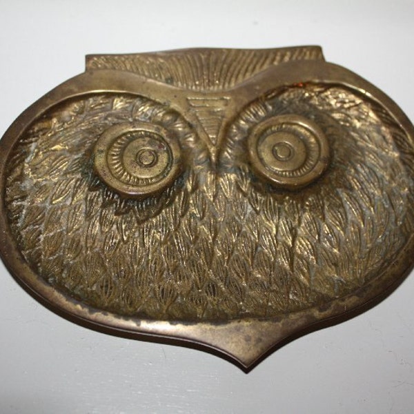 for Julie.  Brass Owl.  Ashtray.  Soap Dish.