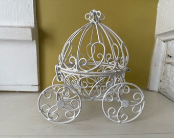 Cinderella's Carriage Centerpiece Basket Collectible Flower Arrangement