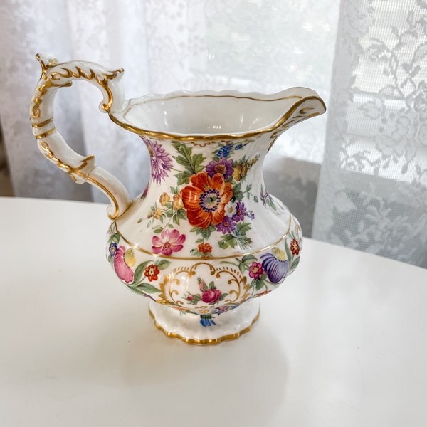 Vintage Dresden Sprays Hammersley Milk Creamer Bone China Made in England Floral Pattern