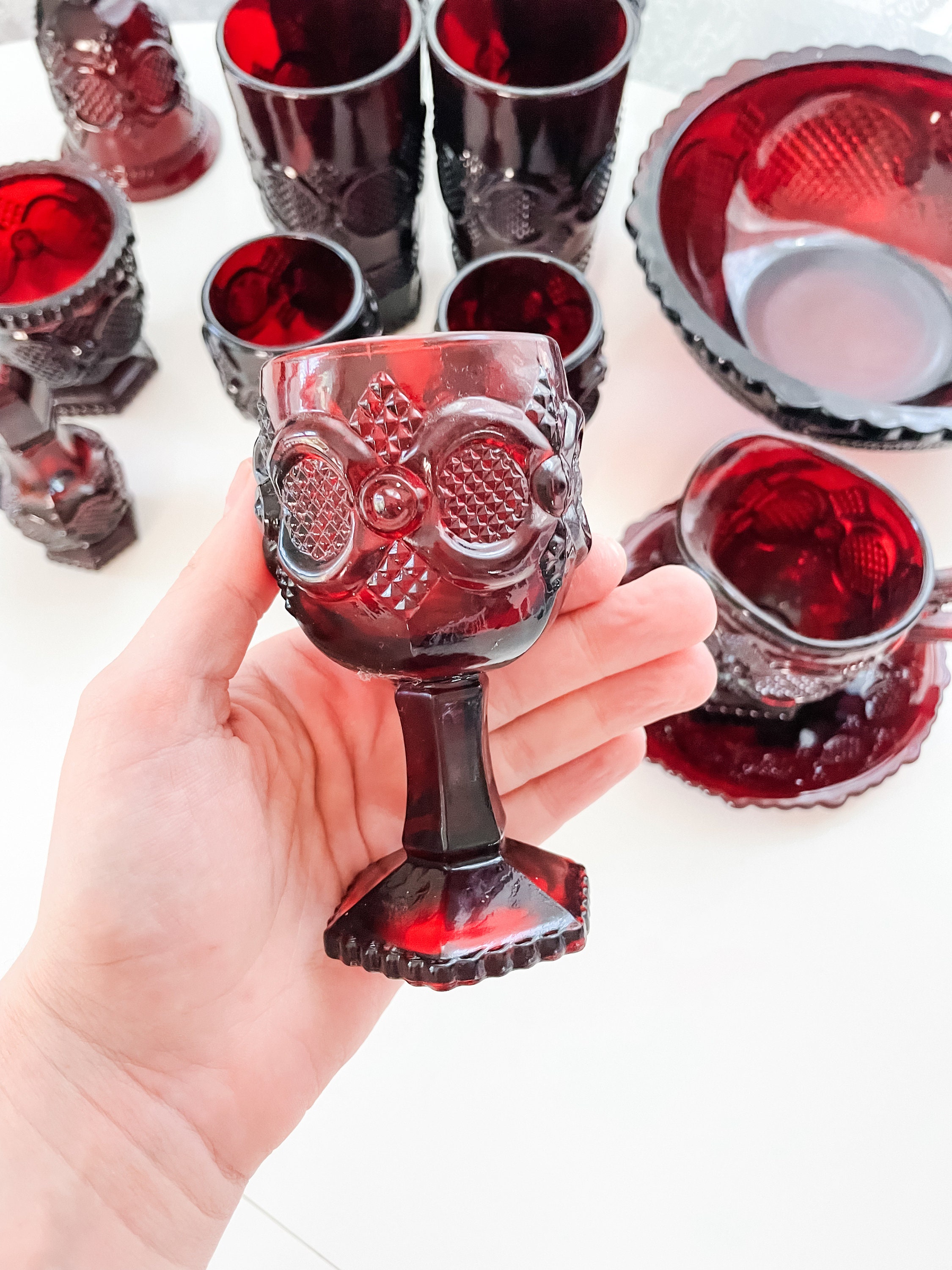 Vintage 1970s Avon Cape Cod Ruby Red 1886-1986 Centennial Edition