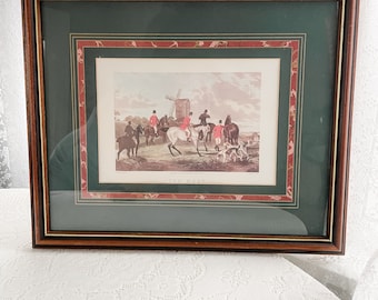 Vintage The Meet Lithograph By W Shayer Engraved By C.R. Stock Framed, 14.5” x 17.25”