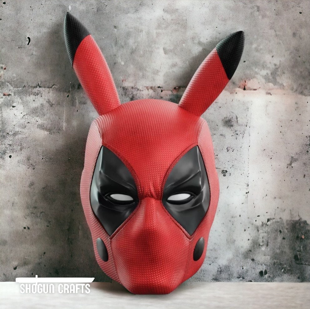Pikachu Deadpool Mask 3D Stl Files Magnetic Pikachu Deadpool Helmet 3D ...
