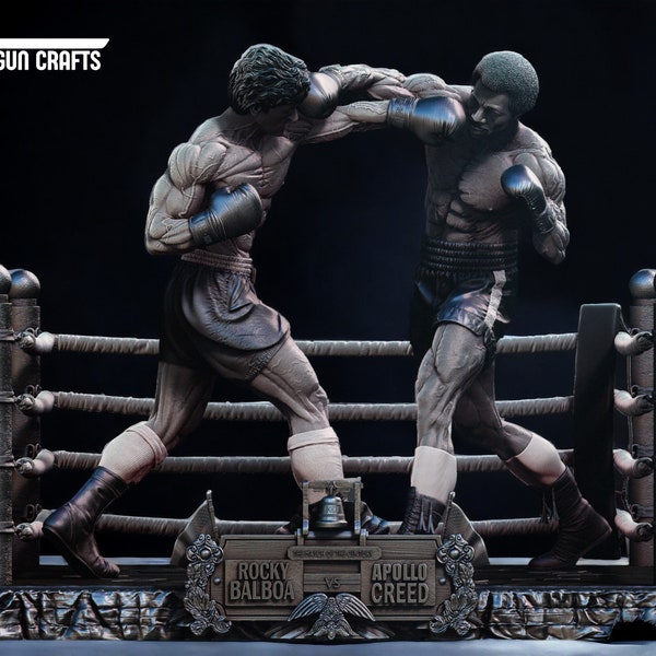 Rocky Balboa vs Apollo Creed Diorama 3D Stl-Dateien – Rocky Balboa Figur 3D-Druckdateien