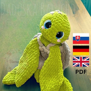 Crochet Turtle Pattern PDF - Crochet Soft Turtle Tutorial - Crochet Cuddly Turtle Toy - Crochet Pyjama Muncher Bag - Crochet Pyjama Eater