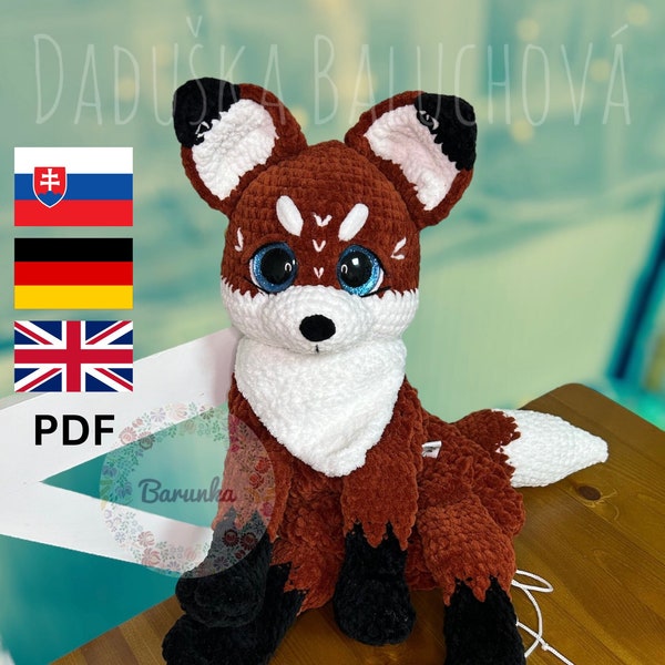 Patron de pyjama en peluche renard au crochet PDF - Tutoriel de sac de pyjama en renard câlin au crochet - Patron mangeur de pyjama en renard doux au crochet - Sac Foxy au crochet