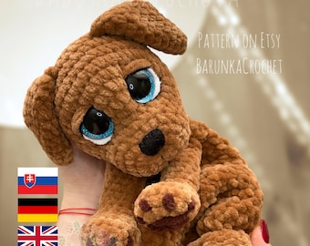 Crochet Puppy Lovey PATTERN PDF - Crochet puppy PATTERN - Crochet Dog Lovey - Crochet Puppy Plush - Crochet Dog Plush - Dog Tutorial