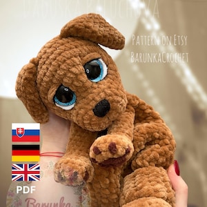 Crochet Puppy Lovey MUSTER PDF Häkelanleitung für Welpen Häkelhund Lovey Häkelwelpe Plüschtier Häkelanleitung Bild 1