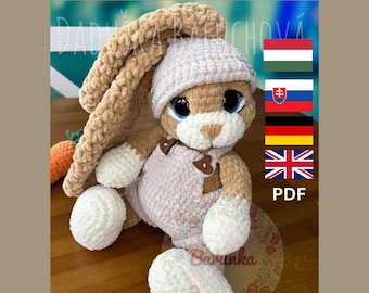 Crochet Bunny Pattern PDF - Crochet Easter Bunny Tutorial - Crochet Easter Rabbit - Crochet Long Eared Bunny - Crochet Rabbit in Trousers