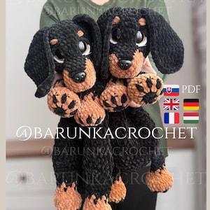 Crochet Puppy Lovey PATTERN PDF - Crochet Dachshund pattern- Crochet Dog Lovey - Crochet Dachshund Plush - Crochet Dog Plush - Dog Tutorial