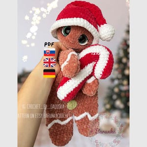 Crochet Christmas Pattern PDF - Crochet Gingerbread Lovey Pattern - Crochet Pattern Christmas - Crochet Gingerbread Pattern - Crochet Lovey