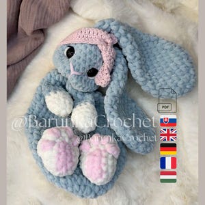 crochet bunny lovey pattern pdf - crochet bunny pattern - crochet bunny snuggler - crochet bunny plush - amigurumi bunny pattern - amigurumi