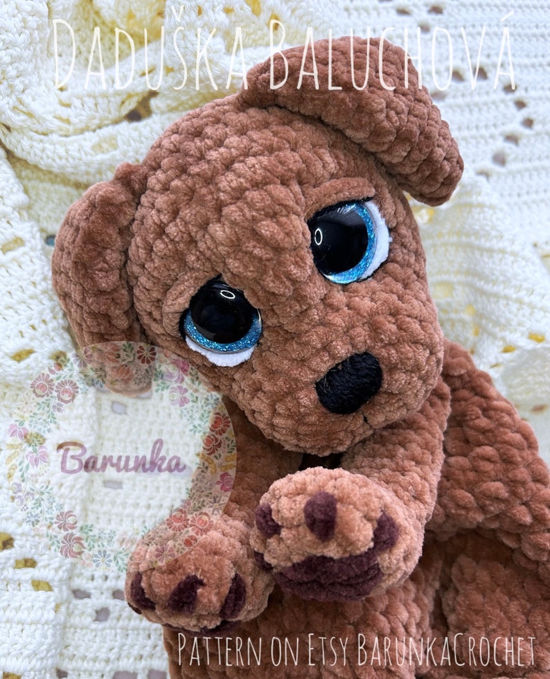 Crochet Puppy Lovey MUSTER PDF Häkelanleitung für Welpen Häkelhund Lovey Häkelwelpe Plüschtier Häkelanleitung Bild 3