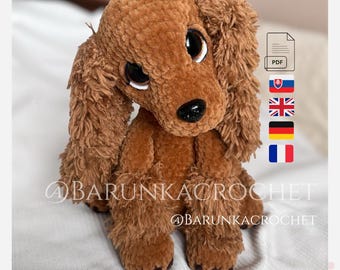 WZÓR pdf na szydełkowego szczeniaka - Wzór szydełkowy na cocker spaniela - Wzór szydełkowy na psa - Amigurumi cocker spaniel - Pluszowy pies na szydełku - Samouczek dotyczący psa
