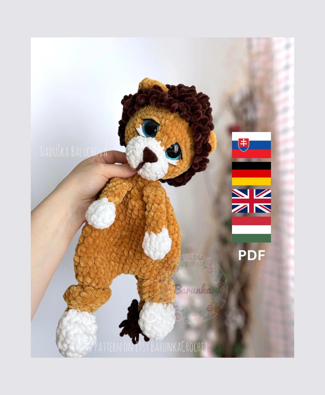 Crochet Lion Pattern PDF - Crochet Baby Lion Pattern - Crochet Lion ...