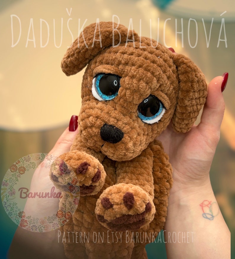 Crochet Puppy Lovey MUSTER PDF Häkelanleitung für Welpen Häkelhund Lovey Häkelwelpe Plüschtier Häkelanleitung Bild 2