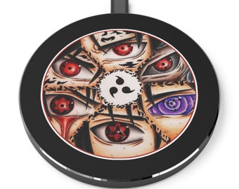 Sharingan draadloze oplader, Naurto, Anime, Tech, telefoonoplader, Sasuke, Itachi