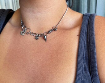 ●VVV● Funky Star Bold Chain Surgical Necklace 24SSNK106SVF Funky Star Bold Chain Surgical Necklace - VVV | 60% - Asian