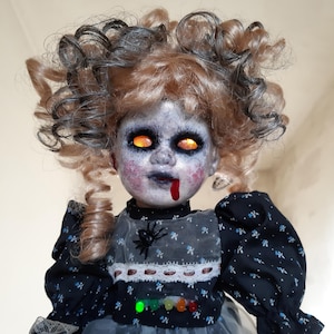 Paranormal Ghost Hunting Doll - EMF Doll for Sale - Haunted Doll with a K2 EMF Meter - Upcycled Vintage Doll made in Malta, EU