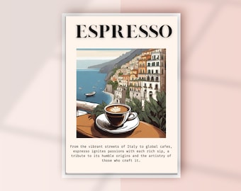 Retro Espresso Art Print, Vintage Kitchen Decor (Digital Download)