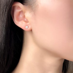 Diamond Ivy Flower Earrings Minimalist Dainty Floral Stud Earrings For Wedding Jewellery For Bridesmaid Gift For Women Birthday Gift For Her