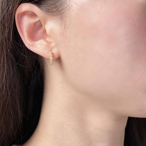 Gold Diamond Heart Earrings Sterling Silver Hoops Huggie Earrings Minimalist Pave Gold Huggie Hoops Earrings For Daughter Christmas Gift Box