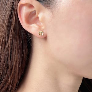 Apple Stud Earrings Minimalist Dainty Apple Gold Earring For Everyday Wear Second Hole Piercing For Tragus Studs Earring For Sister Birthday
