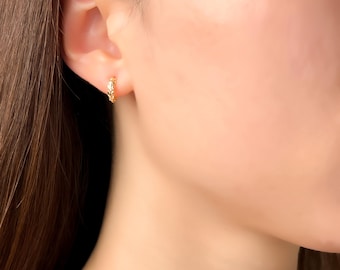 Golden Leaf Hoop Earrings Minimalist Olive Leaf Huggie Hoops in Gold & Silver Earrings For Daughter Birthday Gifts For Women Christmas Gifts