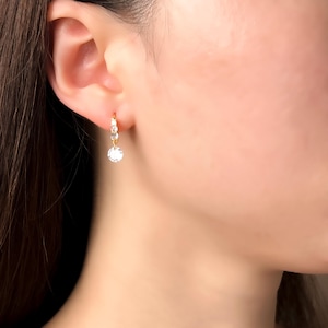 Marquise Diamond Drop Earrings Minimalist Gold Huggies Hoop Earrings Dainty Dangle Silver Earrings Women Wedding Earring For Bridesmaid Gift