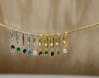 Pave Huggie-oorringen Minimalistische diamanten oorbellen voor bruidsmeisjes Sieraden geboortesteen oorbellen voor bruiloft gepersonaliseerd cadeau voor vrouwen