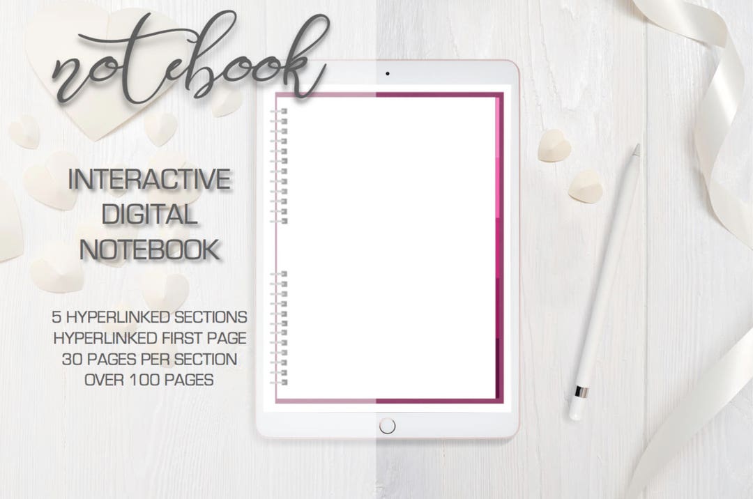 Pink Digital Notebook Works on Goodnotes on iPad - Etsy