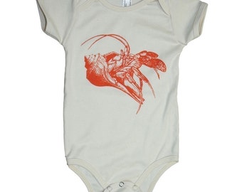 Organic Orange Hermit Crab One Piece Shirt