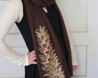 Earthy Pine Cone wrap scarf