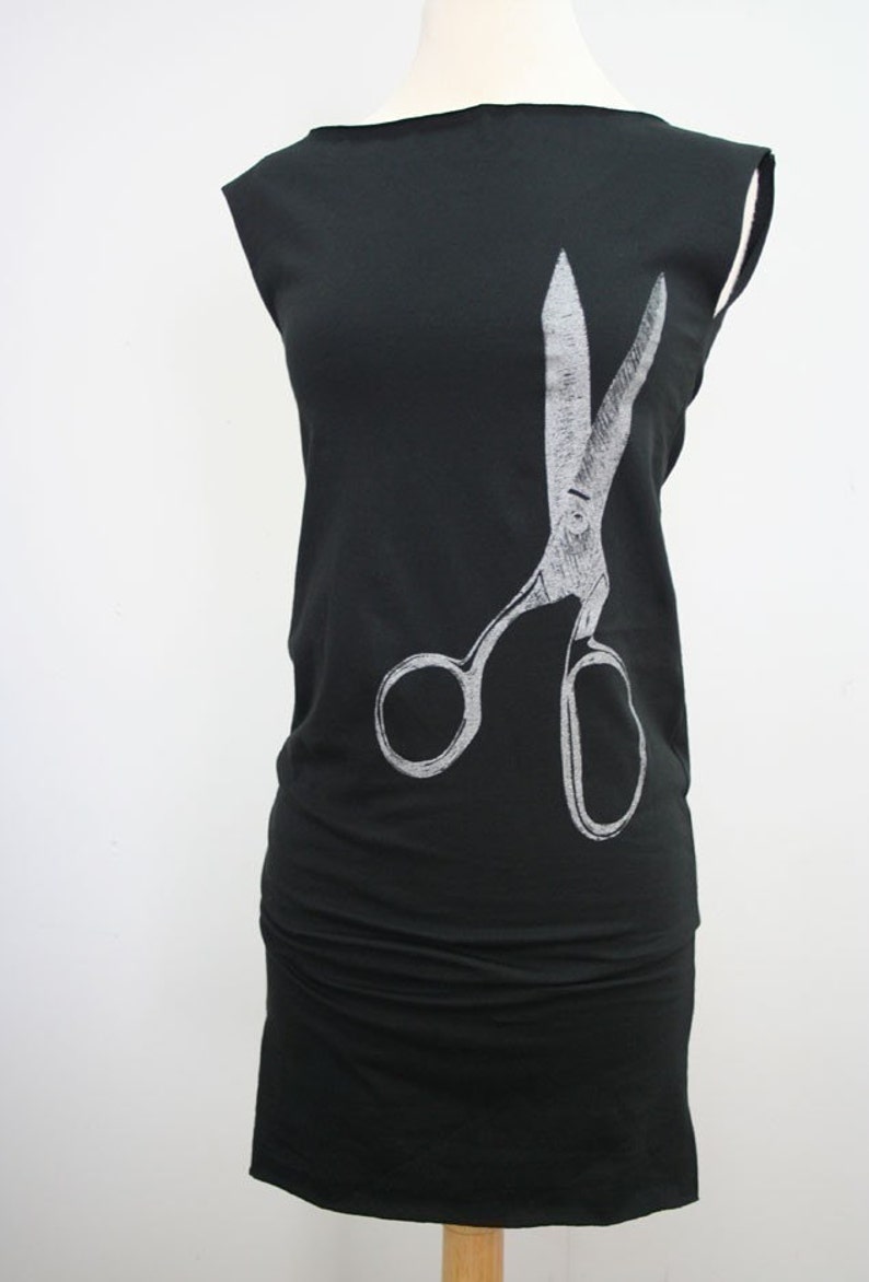 Silver Scissors Black Tshirt Dress image 4