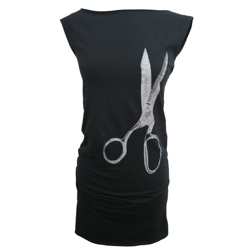 Silver Scissors Black Tshirt Dress image 1