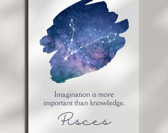 Pisces Constellation Art Print: Galaxy Zodiac Decor (Digital Download)