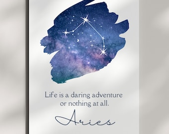 Aries Constellation Art Print: Zodiac Galaxy Decor (Digital Download)