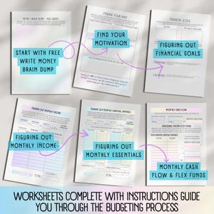 Features ADHD money mindset worksheets such as a financial brain dump and goal-setting pages to help users find their why and clarify money values. Perfect for ADHD adults struggling with executive dysfunction or budgeting overwhelm. These printable and editable tools support mindful financial planning and build better habits with visual, calming layouts tailored to neurodivergent users. Covers essential expenses, non-monthly expenses, and cash flow in a structured, ADHD-friendly way.
